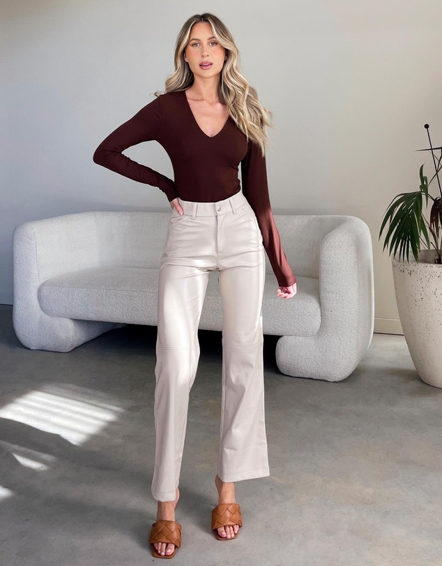 Dazie - True Calling Faux Leather High Waisted Pants