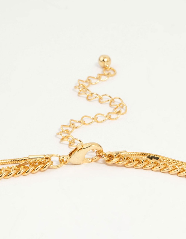 Lovisa - Gold Plated Cross & Chain Layered Necklace
