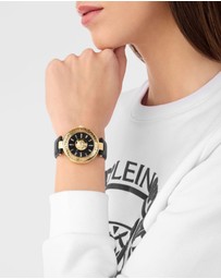Plein Sport - PLEIN OPIUM 38mm Black dial with Black Leather Strap