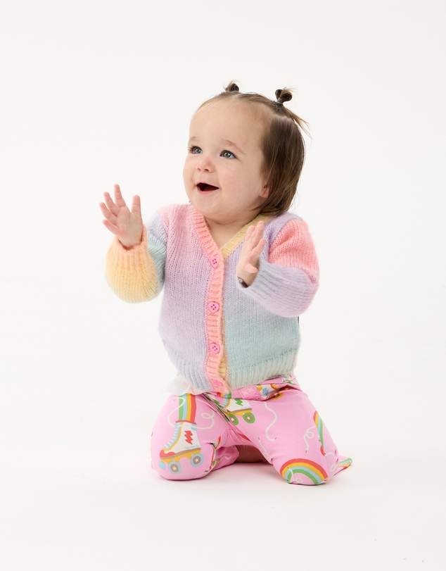 Rock Your Baby - Rainbow Ombre Baby Audrey Cardigan
