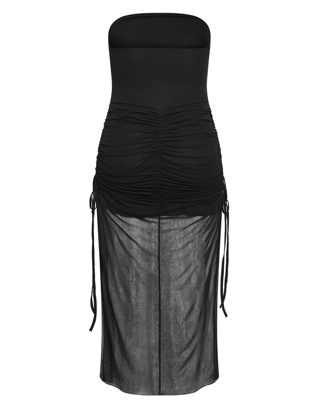 City Chic - Shelly Strapless Mesh Maxi Dress