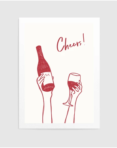 Olive et Oriel - Cheers Wine by Rio Soley Art Print