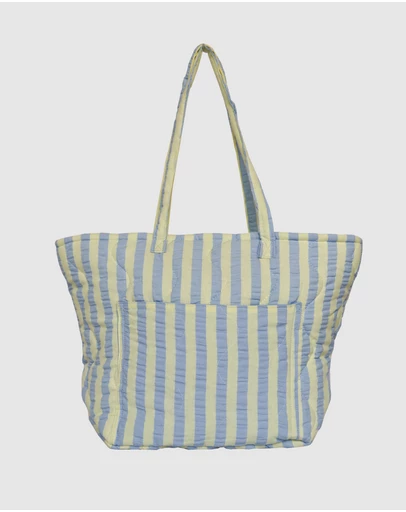 Mosey Me - Butter Blue Seersucker Quilted Bag