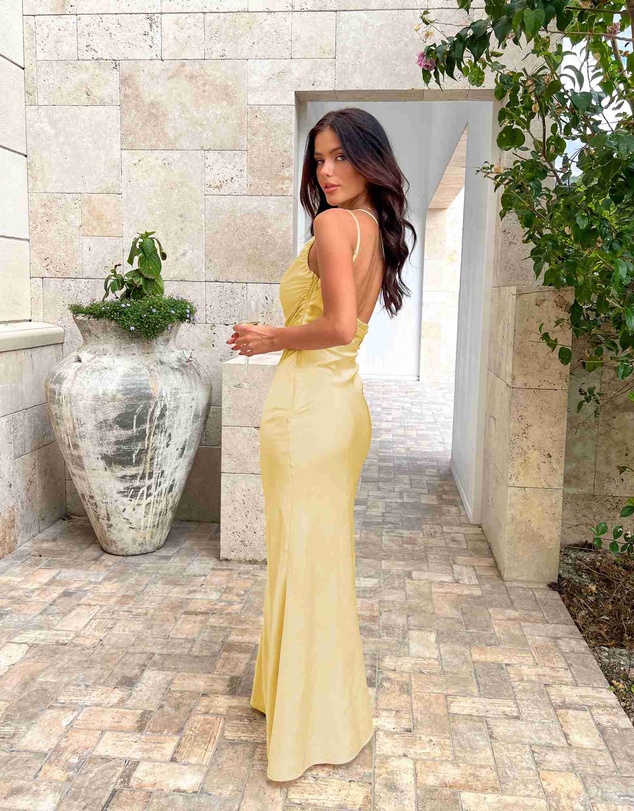 Beginning Boutique - Tina Yellow Formal Maxi Dress
