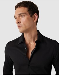 Politix - Slim Fit Long Sleeve Textured Dress Shirt