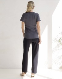 Angel Maternity - Steph Maternity Mid Waist Stretch Work Pants - Black