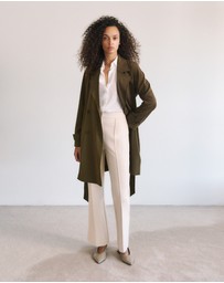 Trenery - Ponte Tailored Kick Flare Pant in Stone