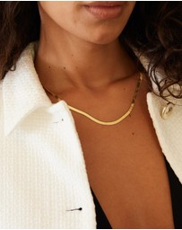 Najo - Herringbone Yellow Gold Necklace 