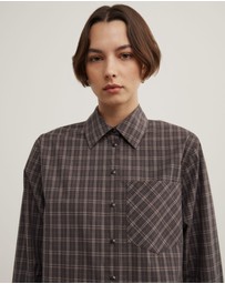 Witchery - Check Shoulder Pad Shirt