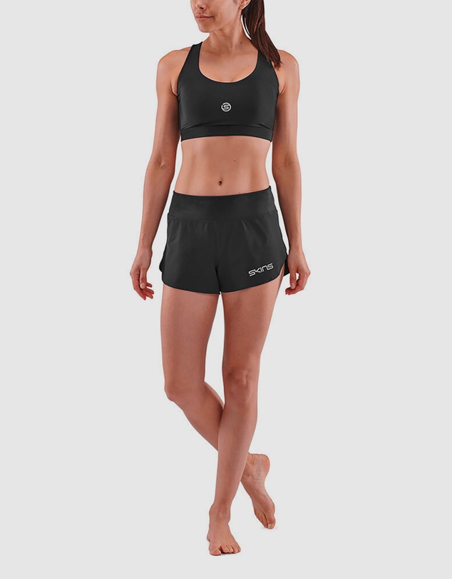 SKINS - SKINS Women's Series-3 Clothing Elite Sports Bra Activewear Black