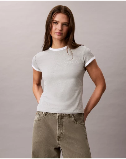 Calvin Klein Jeans - Slim Varsity Logo Ringer Tee