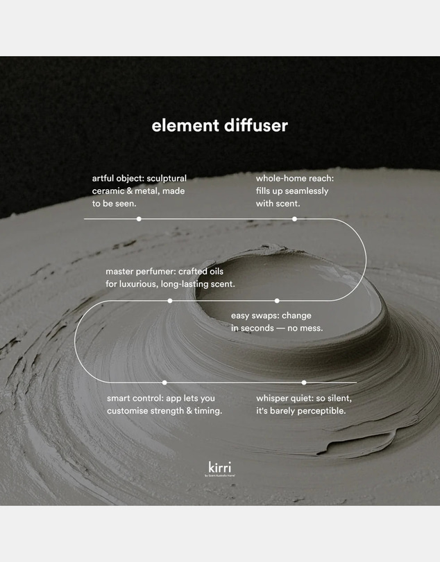Kirri by Scent Australia Home - Element Diffuser (Smart) + Free Santal Woods 15ml Oil + Free Discovery Kit