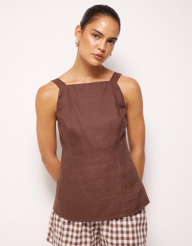 AERE - Haven Linen Beaded Top