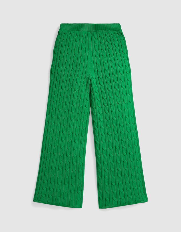 Polo Ralph Lauren - Cable-Knit Cotton Wide-Leg Sweater Pants - Teens