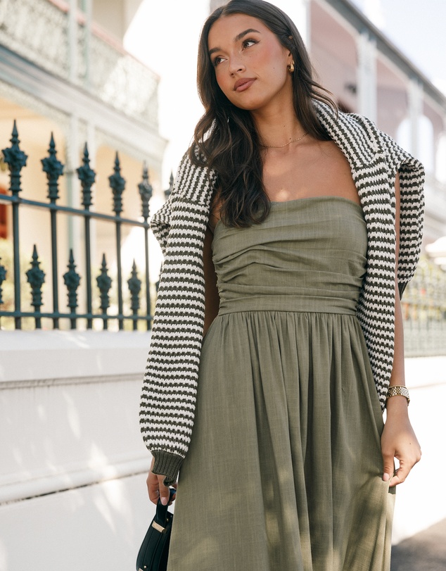 Petal & Pup - Kayt Strapless Dress - Olive Green