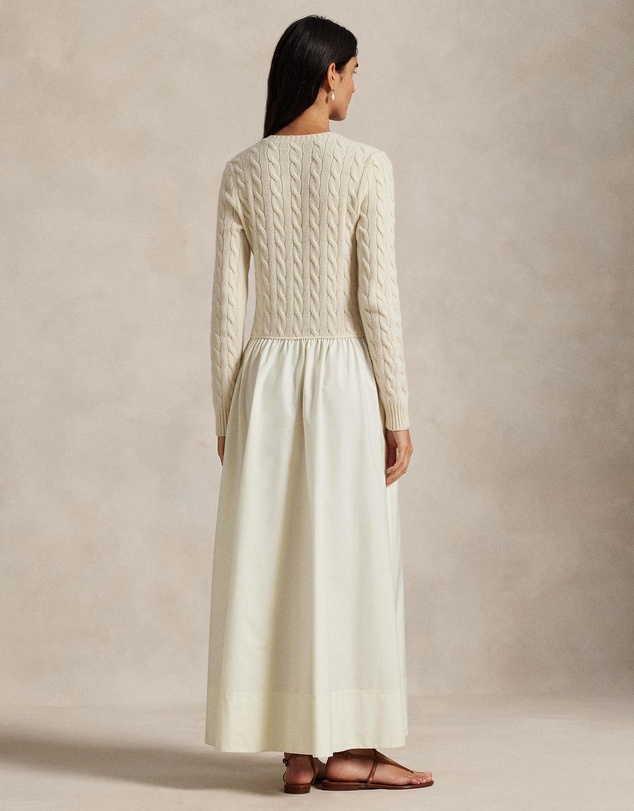 Polo Ralph Lauren - Cable-Knit Poplin Dress - ICONIC EXCLUSIVE