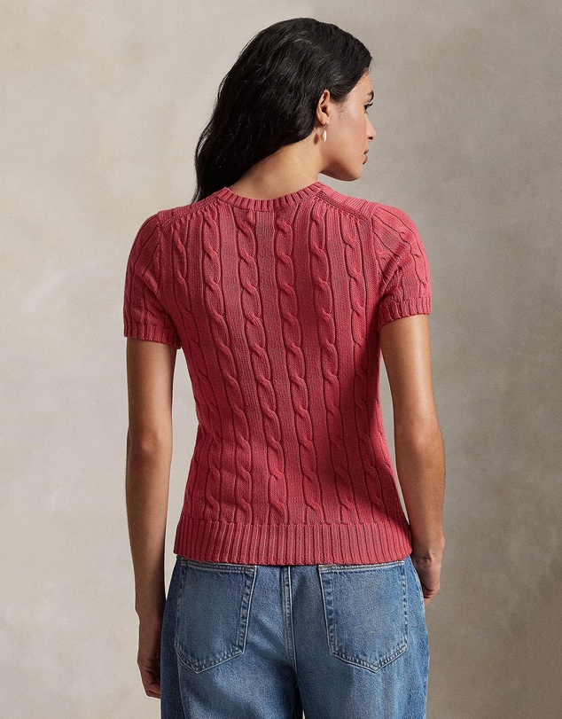 Polo Ralph Lauren - Cable-Knit Cotton Short-Sleeve Sweater - The ICONIC Exclusive