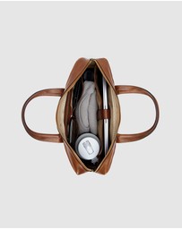 Republic of Florence - The Tokyo Tan Leather Laptop Briefcase