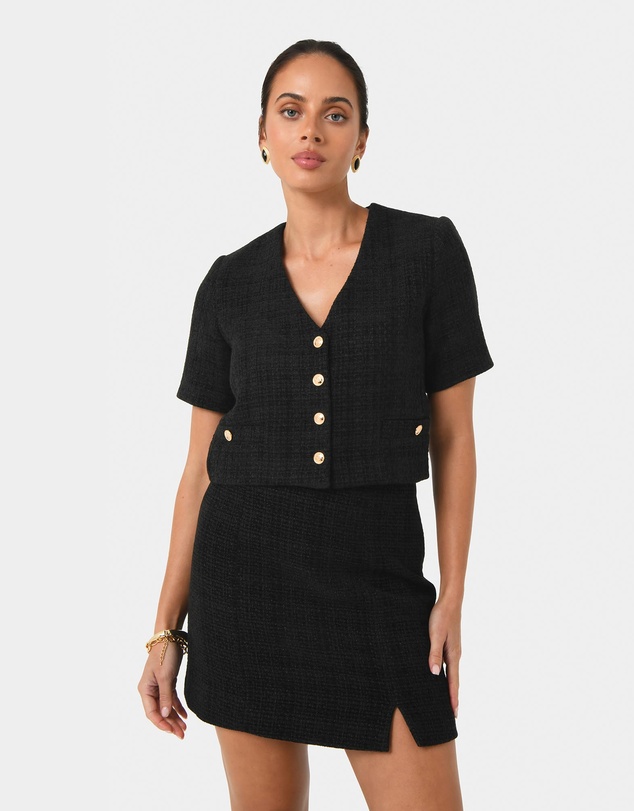 Forcast - Carmen Tweed A-line Skirt