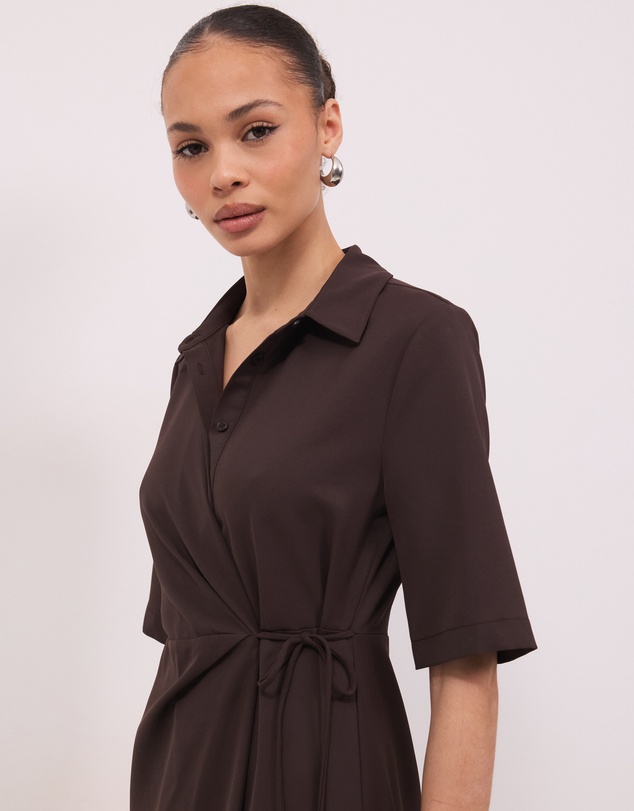 Calli - Sloane Side Tie Detail Maxi Shirt Dress