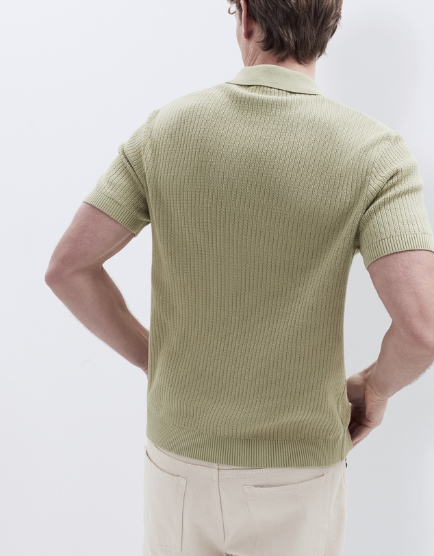 UNISON - Wavy Stitch Knit Polo