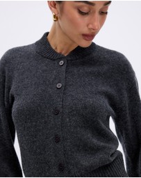 Minima Esenciales - Alma Wool Cashmere Blend Knit Bomber Cardigan