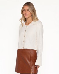 Petal & Pup - Thelma Trumpet Sleeve Cardigan - Cream
