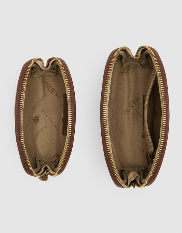 Republic of Florence - Duo Matt Brown Leather Pouch Set
