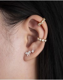 Wanderlust + Co - Bow Pave Flat Back Earring