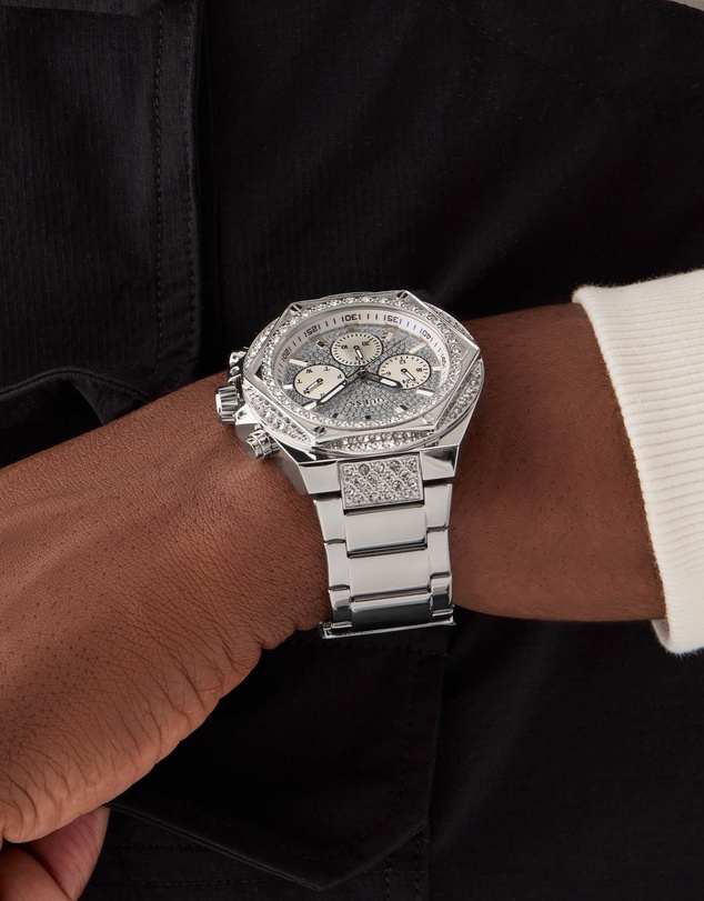 GUESS - GUESS Men's Silver Tone Multi-function Watch
