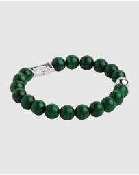 Najo - Atlas 10mm Malachite & Steel Bracelet