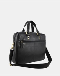 Pierre Cardin - Pierre Cardin Men's Leather Rustic Business/Laptop Bag