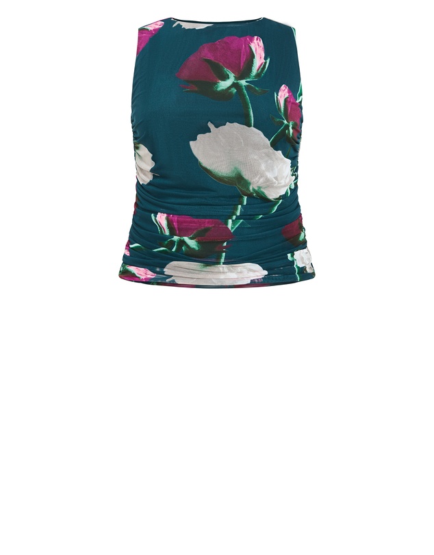 City Chic - Lidia Ruched Print Top
