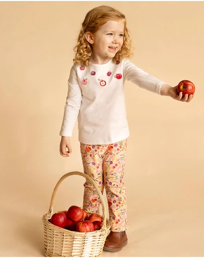 Fox & Finch - Orchard Bloom Emb. Fruit LS Tee - Babies