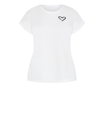 City Chic - Plus size Davina Cotton Tee - ivory
