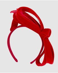 Max Alexander - Large Red Velvet Bow Racing Fascinator