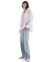 THE TALES - Half n Half Illustrated Soleil Stripe Shirt