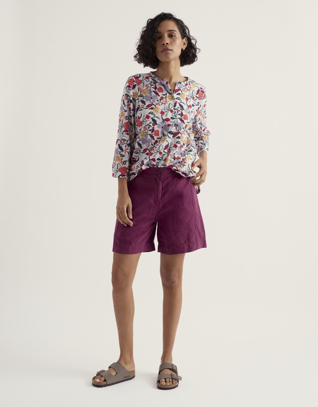 Seasalt - Watercolour Sketch 3/4 Sleeve Top in GOTS-Certified Organic Cotton