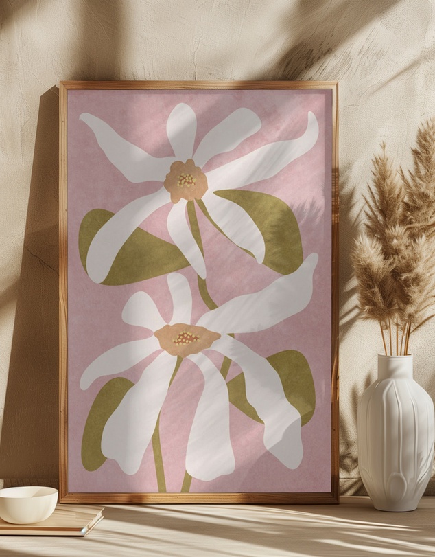 Olive et Oriel - Abstract Flowers I by Raissa Oltmanns Art Print