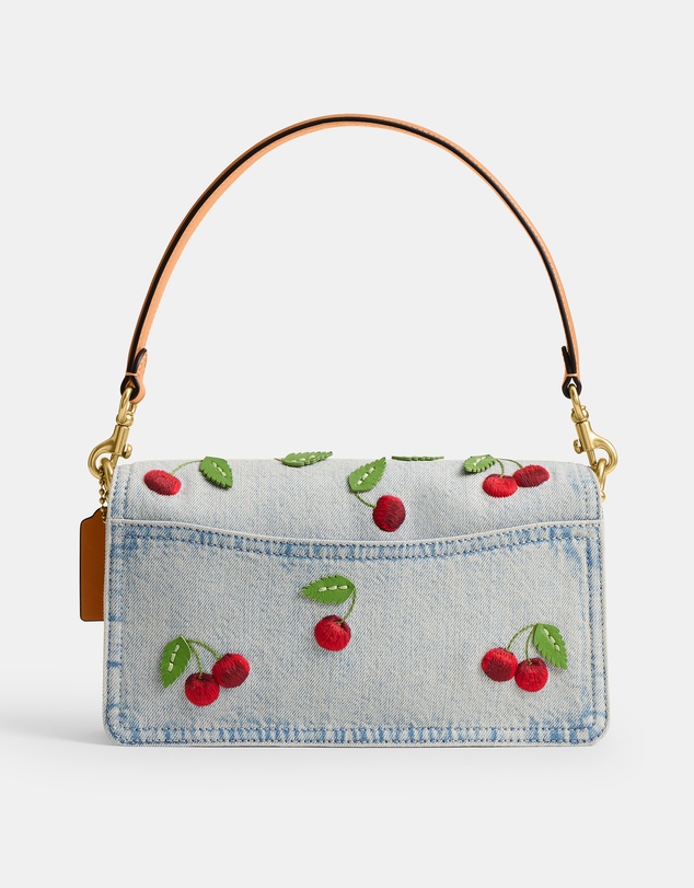 Coach - Cherry Embroidered Denim Tabby Shoulder Bag 26