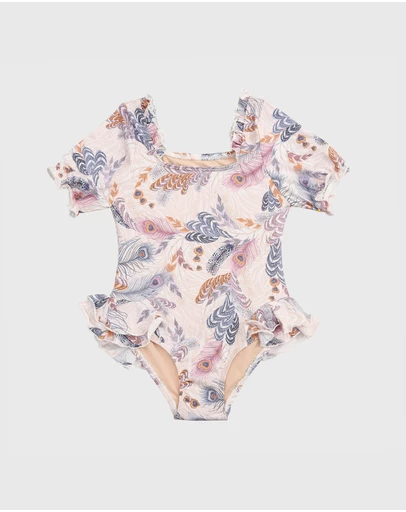 Aqua Blu Kids - Plumeria Short Sleeve One Piece - Kids
