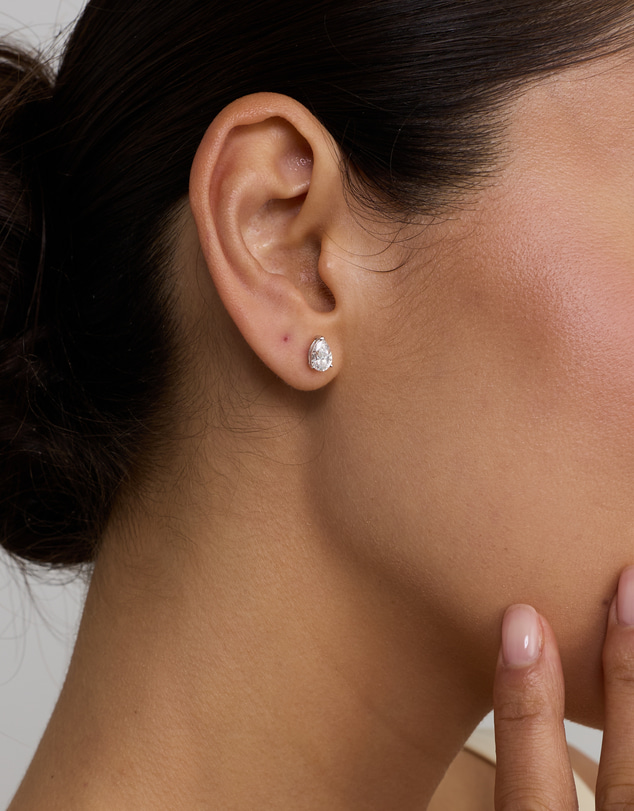 Michael Hill - Pear-Cut Cubic Zirconia Solitaire Stud Earrings in Sterling Silver