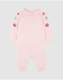 Bebe by Minihaha - Emmy Organic Hand Embroidered Knitted Romper - Babies