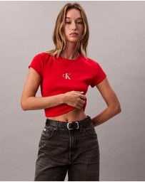 Calvin Klein Jeans - Monogram Logo Ribbed Baby Tee