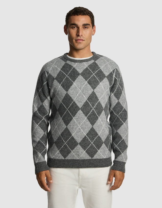 yd. - Hamish Crew Argyle Knit Jumper