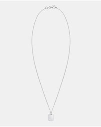 Kuzzoi - ICONIC EXCLUSIVE - Necklace Brand Military Plate Brushed 925 Sterling Silver