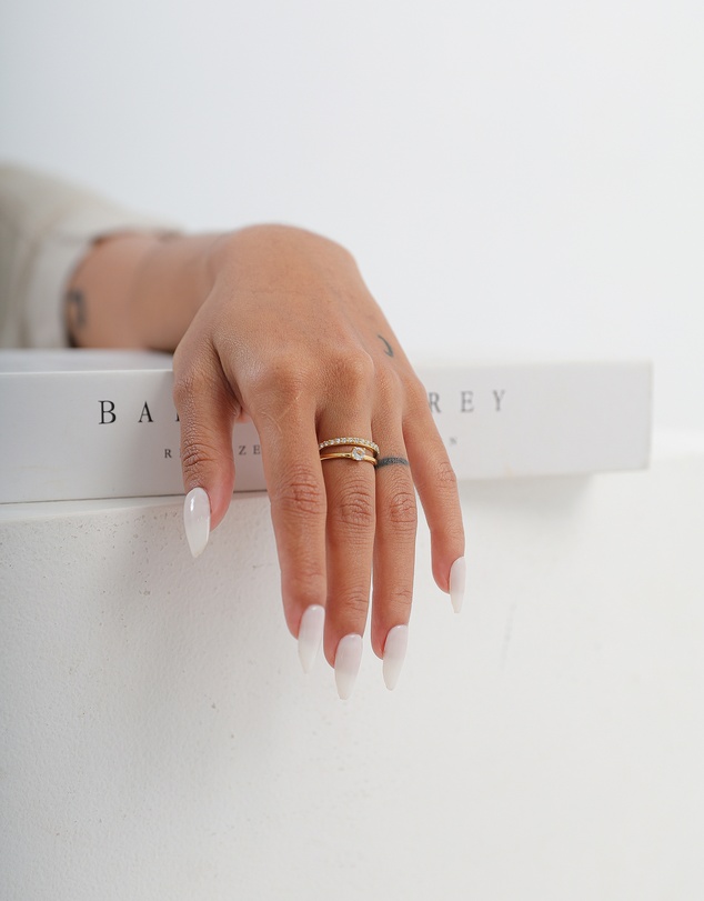 Elli Jewelry - Duet Pavé Ring in Gold-Plated 925 Silver