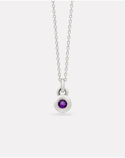 Najo - February Silver & Amethyst Birthstone Necklace