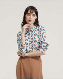 Oxford - Poppy Geo Print Shirt