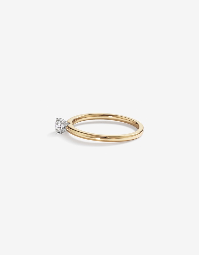 Michael Hill - 0.22 Carat TW Round Brilliant Diamond Solitaire Engagement Ring with Hidden Halo in 14kt Yellow and White Gold